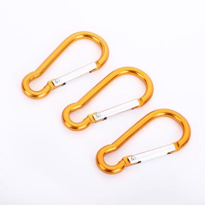 China Aluminum Alloy Carabiners Cut Small Aluminum Not To Mount Caribeaners Shape Hook Mini D Ring Keychain 70mm Carabiner Bulk Flat Key Ring for sale