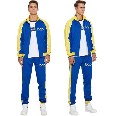 China New Autumn Warm Stand Collar Long Sleeve Sports Contrast Sweatsuit Men Casual Clothing Two-Piece Panties Set for sale