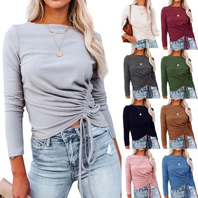 China Anti-wrinkle fashion warm cord core-wrapped autumn winter casual round neck knitted long sleeve sweater for sale