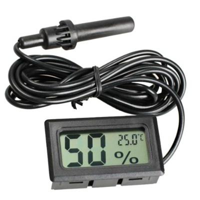 China LCD Digital Thermometer and Hygrometer with Electronic Probe Hygrometer Sensor FY-12 with Black Wire FY-12 for sale