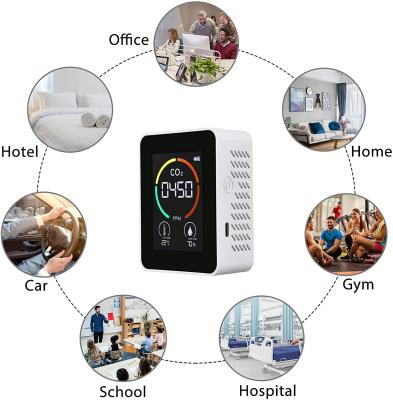 China Portable CO2 Detector Home Air Quality Monitor LCD Screen Carbon Dioxide Detector CO2 Meter 90*70*40mm for sale