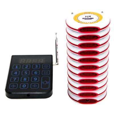 China Mini Beeper Pager Restaurant Wireless Coaster Service Paging Vibration Beeper Guest Calling System Server for sale