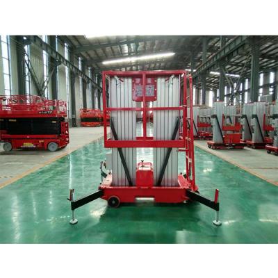 China Factory Hydraulic Man Lift Aluminum Double Masts Lift Load Weight 480 Kg 8 M Aluminum Alloy Lift 1170*620mm Table Size for sale