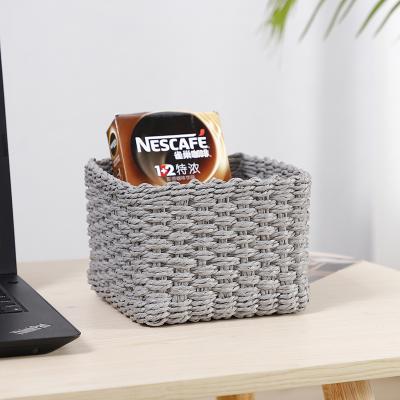 China Durable And Eco - Friendly Storage Set Of 3 Paper Rope Woven Storage Baskets , Handmade Decorative Storage Bins Organization for sale