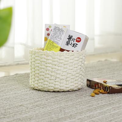 China Durable and eco-friendly factory direct supply cheap price storage paper rope organize basket beige color for sale