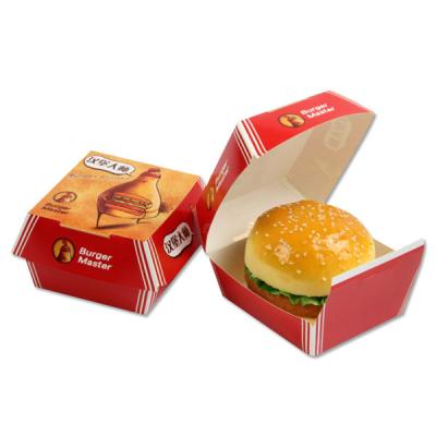 China Recycled Materials Hamburger Disposable Paper Container , Hamburg Packing Box for sale