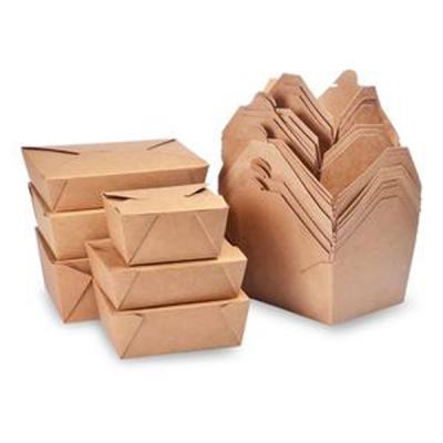 China Recyclable Lunch Box Collapsible Disposable Food Container Biodegradable Take Away Packaging Paper Boxes for sale