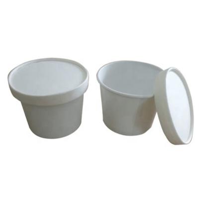 China Recycled Materials Wholesale Packaging Cup Kraft Paper Bowl With Paper Lid for sale