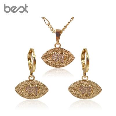 China Fashion Personality Factory New Cute Oval Designed Elephant Jewelry Earrings Necklace Jewelry Sets for sale