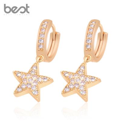 China Cheap Factory Price FASHIONABLE Star Earrings Zircon Star Huggies Earrings Star Dangle Drop Circle Earring for sale