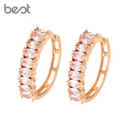 China Factory Direct China FASHIONABLE Cheap Zircon Round Marquise Round Hoop Earring Gold Plated Big Circle Earring for sale