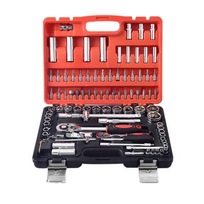 China Portable Mechanics Repairing Tool Professional 94 Piece Plastic Platoon Ratchet Combination Wrench Sets for sale