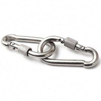 China New Durable High Strength High Standard Forged Alloy Steel Link Security Carabiner Spring Safety Durable Quick Hook for sale