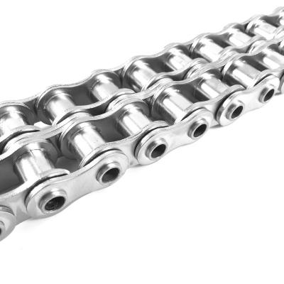 China Building Material Shops Good Quality Heat Treatment Pitch Hollow Pin Chains Carbon Steel Manufacturing Double Chain Roller Chain Supplier for sale