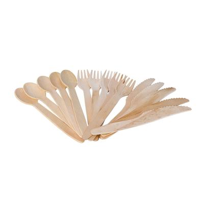 China Camping Qualiti Cutleri Alat Makan Disposable Wooden BBQ Cutlery Set Cutlery Design For for sale