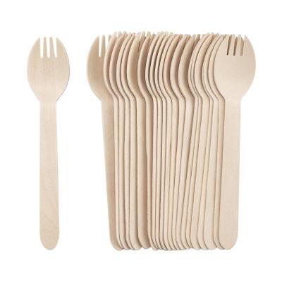 China Portable Wooden Camping Utensil Spork Cuchara Tenedor Spork Forks Spoons Camping Utensil for sale