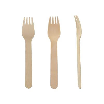 China Dalian Tenedores Madera Serving Fork Birch Wooden Fork Camping Wooden Cutlery for sale