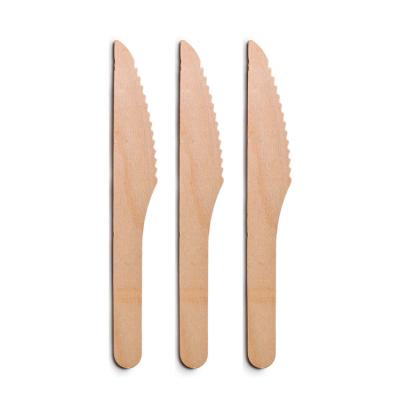 China Biodegradable Disposable Natural Wooden Knife Cutlery Camping Wooden Flatware for sale