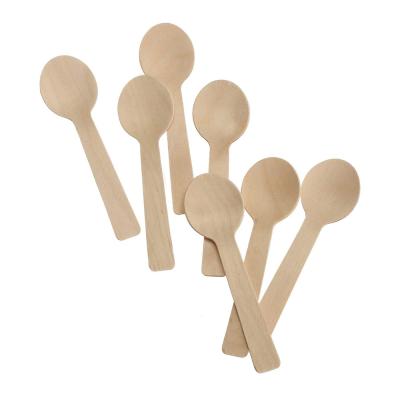 China Durable Birch Wood Camping Spoon 160mm Wooden Compostable Child Spoons Colher Utensil for sale