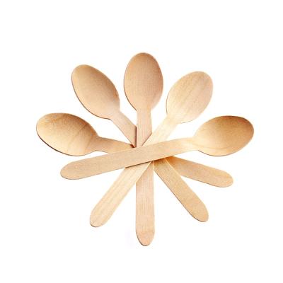 China Wooden Spoon Disposable Dinnerware Camping Supplying Wooden Portable Cutlery Spoon for sale