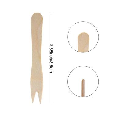 China OEM Nature Disposable Fruit Cocktail Biodegradable Wooden Fruit Fork Eco-friendly Disposable Fruit Fork for sale