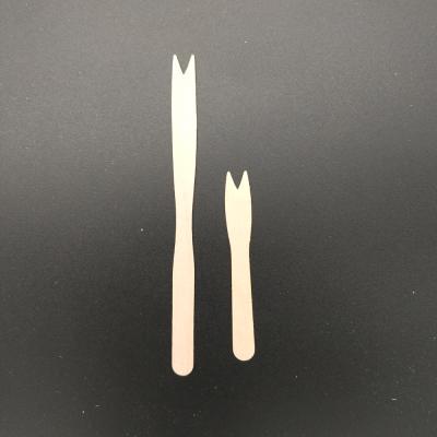 China Eco Friendly Disposable Party Use 85MM Fruit Wooden Fork Small Snack Fork Made In China for sale