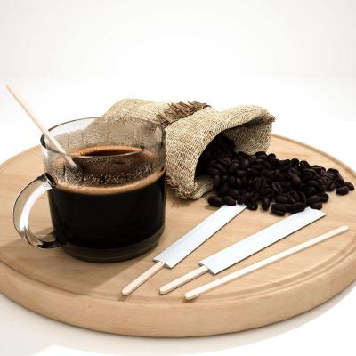 China Sustainable Popular Retail Wooden Coffee-stick 178mm Birch Coffee Stir Stick In Box For Coffee And Tea Shop for sale