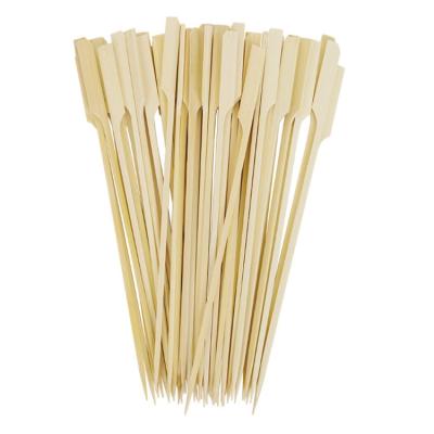 China Easily Cleaned Snacks Paddle Skewers With Logo Bamboo Kebab Custom BBQ Flat Skewer For Sale Espeto Bambu Churrasco for sale