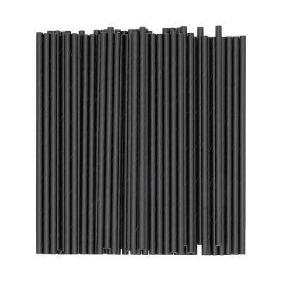 China Straw Eco Friendly Disposable Thin Paper Disposable Paper Drinking Straws Black 6mm for sale