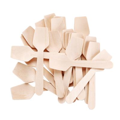 China Sustainable Wooden Custom Disposable Ice Cream Popsicle Spoon Ice Cream Stick Spoons for sale