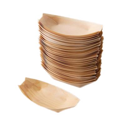 China 2020 Disposable Manufacturers Wooden Sushi Boat Plates Environmentally Friendly Wooden Boat Bowl Bote De Madera Para Sushi for sale