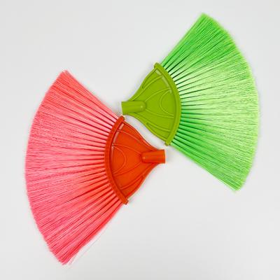 China Home Ceiling Fan Shaped Indoor/Outdoor Cleaning Product Set Soft Bristles Dustpan Broom Head with Wood handle for sale