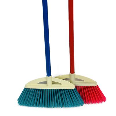 China Home Wooden Long Handle Indoor and Outdoor Easy Cleaning Soft Plastic Broom for sale