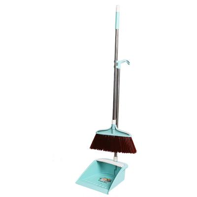 China Daily Cleaning Plastic Home Cleaning Tools Floor Cleaning Upright Broom and Dustpan sets for  Home cleaning for sale