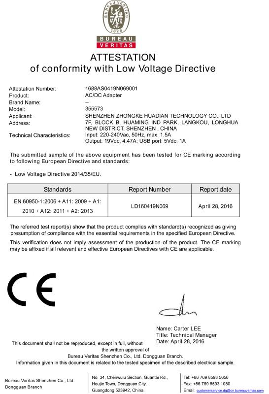 BV CE-LVD - RAYTOP POWER SHARE LIMITED