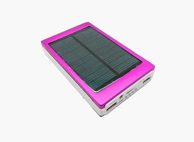 China Twin USB Solar Panel Power Bank Slim With Lithium Battery 10000mAh for sale