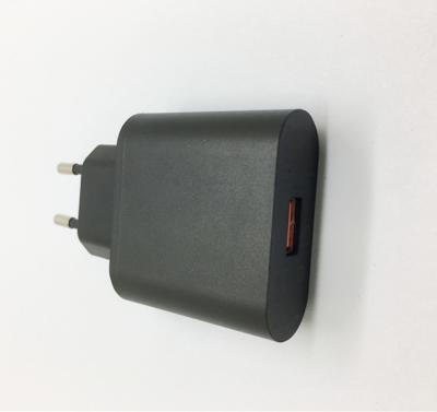 China Type - C QC3.0 5V 3A OUTPUT Black Travel Portable Charger US / GS / UK Plug for sale