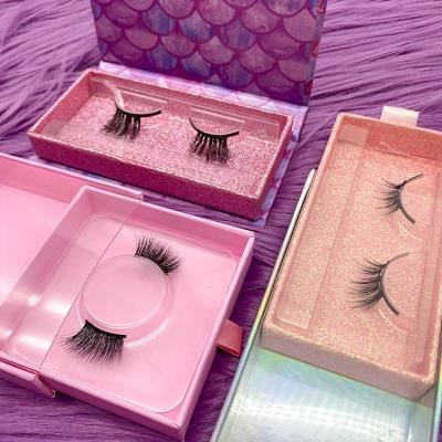 China Tstory 3D Mink Lashes Half Lash Customized Natural Curl High Quality Half Lash Wholesale Artificial Wrapping Silk Segment for sale