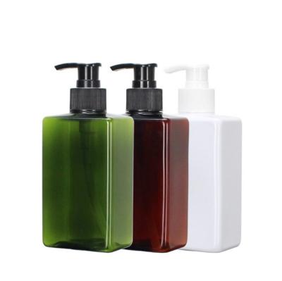 China 300ml 500ml Shampoo Body Wash Hand Body Lotion Plastic Pump Bottle PET White Green Amber Empty Package Skin Care Pump Bottle for sale