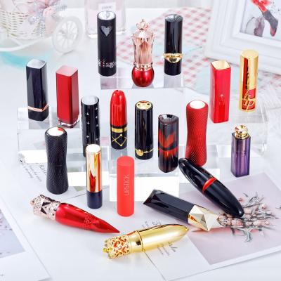 China Black Red Rose Gold Bullet Cartoon Marble Square Press Lipstick Gold Instant Lipstick Tube 12.1mm Caliber for sale