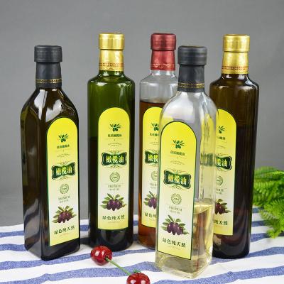 China Household products in 100ml 250ml 500ml 750ml 1L olive oil bottle common brown or clear glass frying oil glass bottle with screw cap for sale