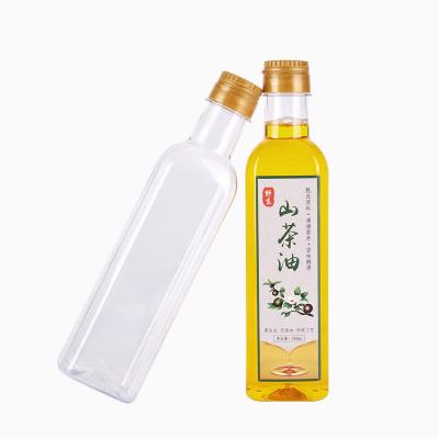 China Plastic Soy Sauce Vinegar Bottle Seafood Seasoning Bottle Food Packaging 500ml Oil Bottle Flip Cover And Plastic Press Cap for sale