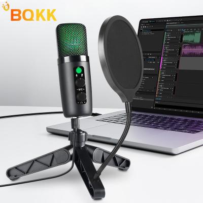 China Other BQKK Professional Computer RGB Condenser Microphone For Gaming Live Streaming Studio Recording Desktop Dynamic Microphones for sale