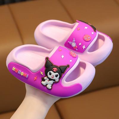 China New Arrival Kawaii Cartoon Kids Kuromi Slippers Durable Slipper Girl Outdoor Home Leisure Slippers Wholesale for sale