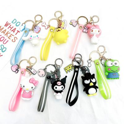 China Wholesale Custom Cute Penguin Rubber Keychain Kawaii Backpack Keychain Kuromi Green Frog Cartoon Pendant for sale