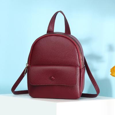 China Fahion PU Girls Waterproof Leather Handbags Wholesale Multifunctional Mini Shoulder Travel Women Backpacks Small Backpack for sale