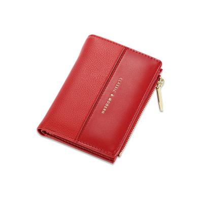 China Hold 2 Times Fashion Luxury Women Card Holder Wallet PU Leather Short Clutch Style Coin Purse Girls Gift Quilting Purse for sale