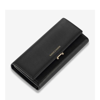 China Hold Card Cash Money Coin Fashion 3 Times Women Wallet Long Daily Clutch Card Holder PU Leather Phone Bag Purse Factory Hot Sale Card Holder Wallet for sale