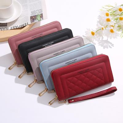 China Holding Ladies Long Fashion Clutch Zipper Bag Factory Wholesale Cash Card Factory Luxury PU Leather Cross - Money Wallet Women Purse body for sale