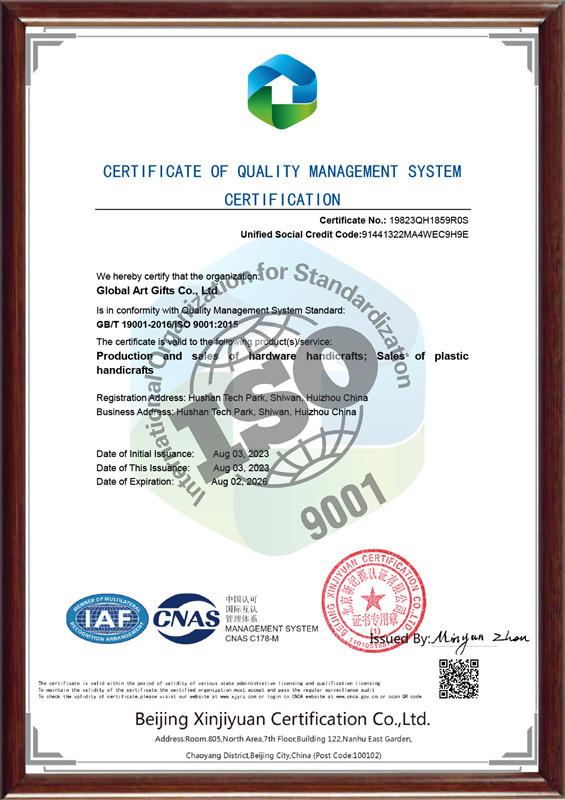 ISO-9001 - Global Art Gifts Co., Ltd.